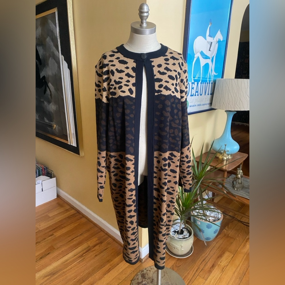 vintage 80’s leopard cardigan